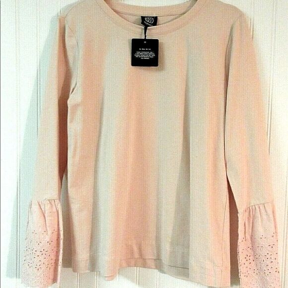 Bobeau top pink with rifle sleeve Small NWT - Picture 1 of 6